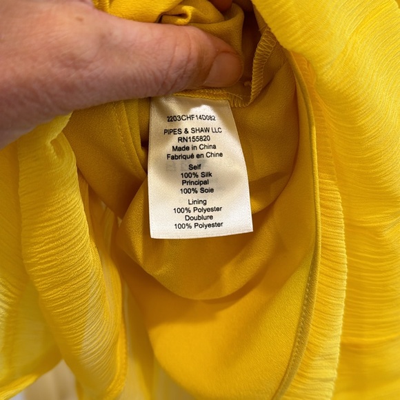 VERONICA BEARD Florencia Sleeveless Tiered Silk Lined Maxi Dress Size 6 Yellow - Picture 16 of 16